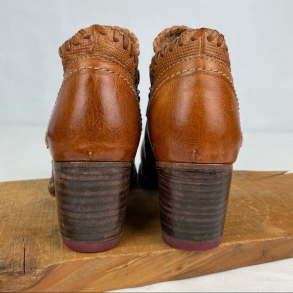 Bed Stu Carla Boot Mustard Rustic Low Leather Ankle Booties Organically Tanned - Picture 9 of 15